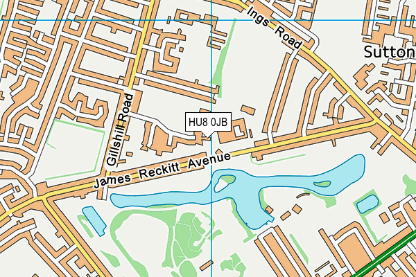 HU8 0JB map - OS VectorMap District (Ordnance Survey)