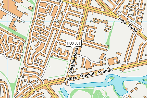 HU8 0JJ map - OS VectorMap District (Ordnance Survey)