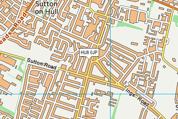 HU8 0JP map - OS VectorMap District (Ordnance Survey)