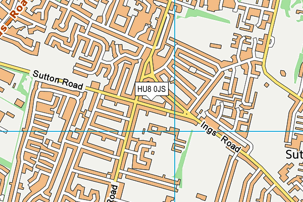 HU8 0JS map - OS VectorMap District (Ordnance Survey)