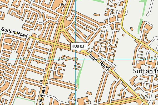 HU8 0JT map - OS VectorMap District (Ordnance Survey)