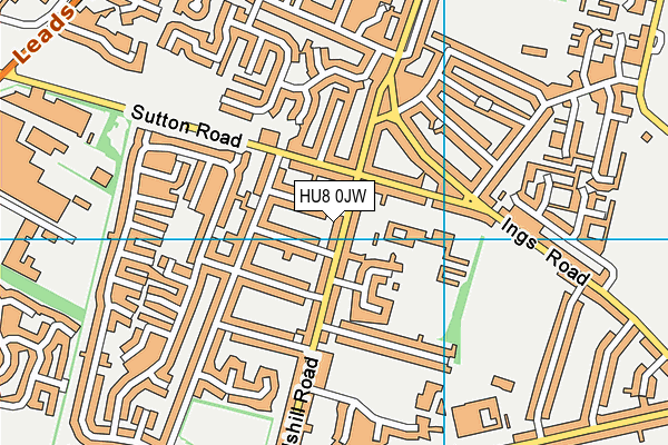 HU8 0JW map - OS VectorMap District (Ordnance Survey)