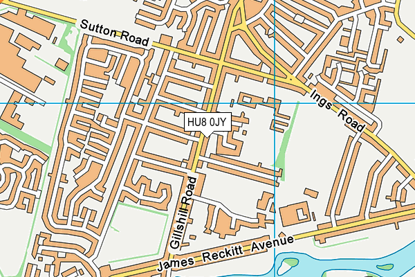 HU8 0JY map - OS VectorMap District (Ordnance Survey)