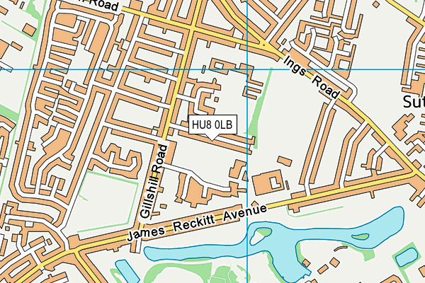 HU8 0LB map - OS VectorMap District (Ordnance Survey)