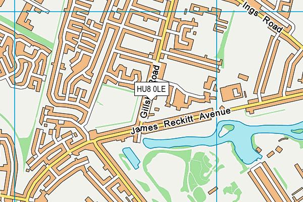 HU8 0LE map - OS VectorMap District (Ordnance Survey)