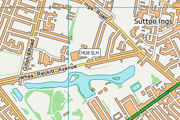 HU8 0LH map - OS VectorMap District (Ordnance Survey)