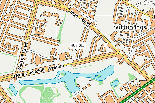 HU8 0LJ map - OS VectorMap District (Ordnance Survey)