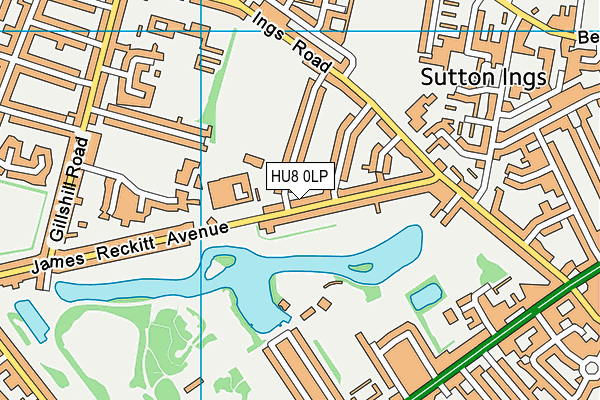 HU8 0LP map - OS VectorMap District (Ordnance Survey)