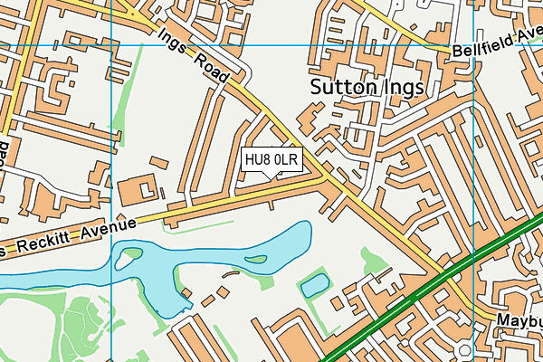 HU8 0LR map - OS VectorMap District (Ordnance Survey)