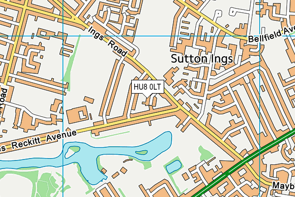 HU8 0LT map - OS VectorMap District (Ordnance Survey)