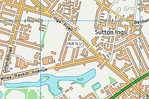 HU8 0LU map - OS VectorMap District (Ordnance Survey)