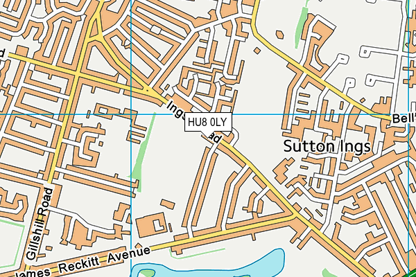 HU8 0LY map - OS VectorMap District (Ordnance Survey)