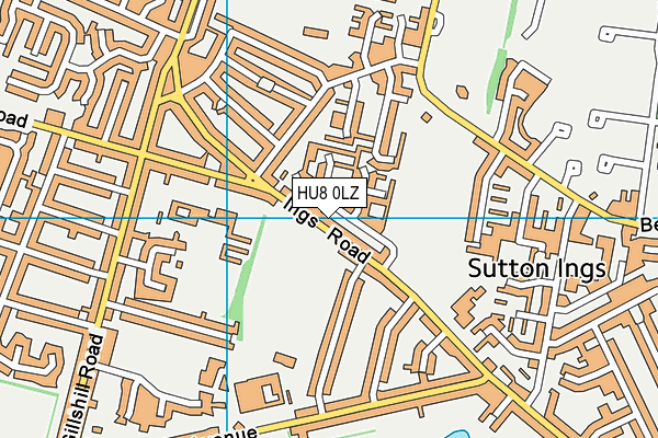 HU8 0LZ map - OS VectorMap District (Ordnance Survey)