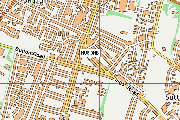 HU8 0NB map - OS VectorMap District (Ordnance Survey)