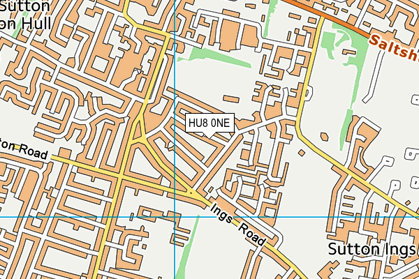 HU8 0NE map - OS VectorMap District (Ordnance Survey)
