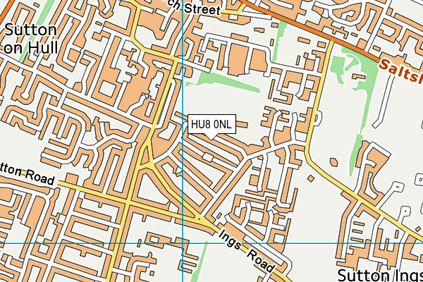 HU8 0NL map - OS VectorMap District (Ordnance Survey)