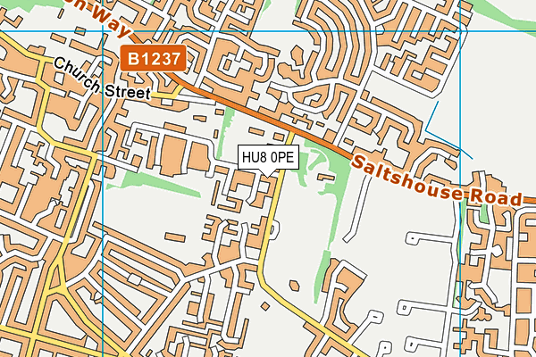 HU8 0PE map - OS VectorMap District (Ordnance Survey)