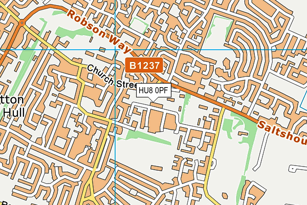 HU8 0PF map - OS VectorMap District (Ordnance Survey)