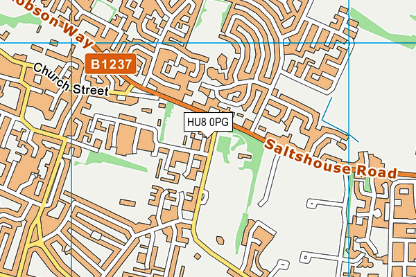 HU8 0PG map - OS VectorMap District (Ordnance Survey)