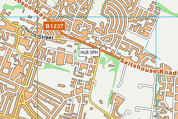 HU8 0PH map - OS VectorMap District (Ordnance Survey)