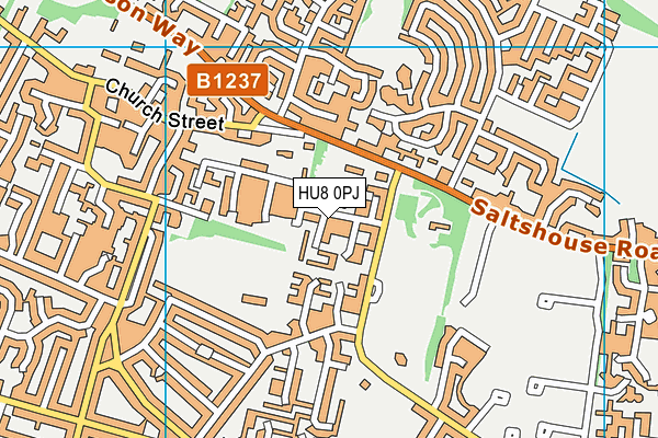 HU8 0PJ map - OS VectorMap District (Ordnance Survey)