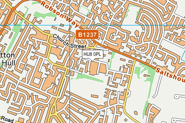 HU8 0PL map - OS VectorMap District (Ordnance Survey)