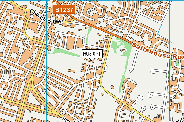 HU8 0PT map - OS VectorMap District (Ordnance Survey)