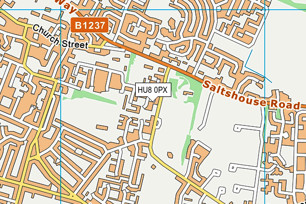 HU8 0PX map - OS VectorMap District (Ordnance Survey)