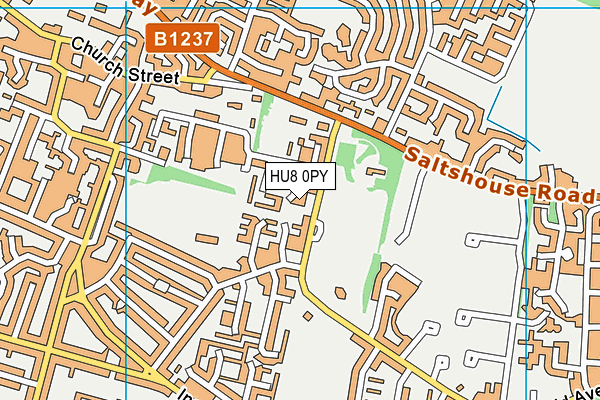 HU8 0PY map - OS VectorMap District (Ordnance Survey)