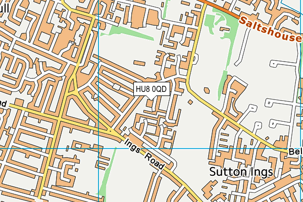HU8 0QD map - OS VectorMap District (Ordnance Survey)