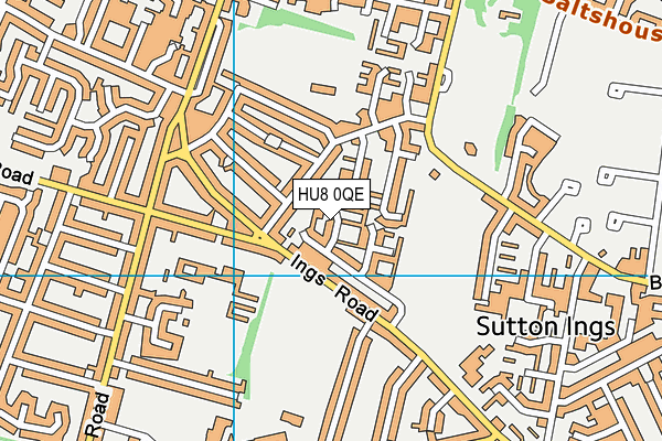 HU8 0QE map - OS VectorMap District (Ordnance Survey)