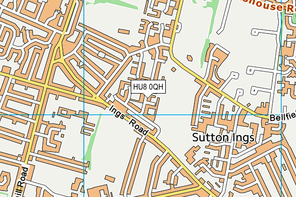 HU8 0QH map - OS VectorMap District (Ordnance Survey)