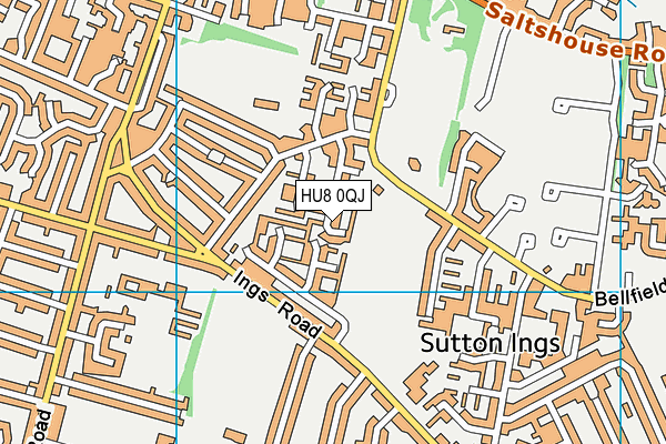 HU8 0QJ map - OS VectorMap District (Ordnance Survey)