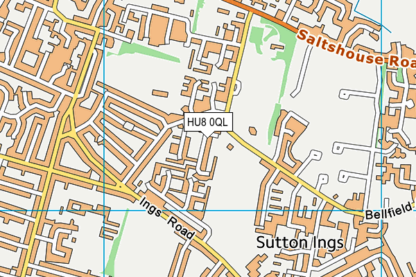 HU8 0QL map - OS VectorMap District (Ordnance Survey)