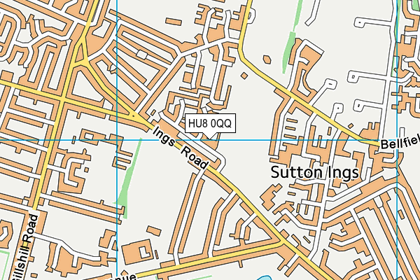 Ings Playing Field map (HU8 0QQ) - OS VectorMap District (Ordnance Survey)