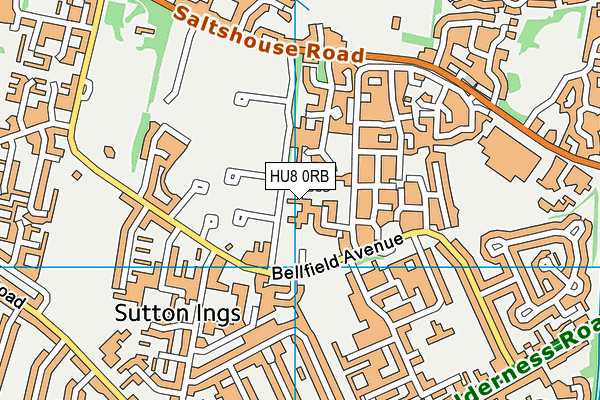 HU8 0RB map - OS VectorMap District (Ordnance Survey)