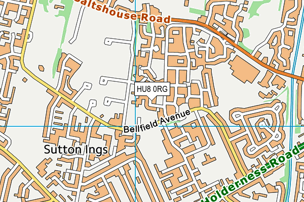 HU8 0RG map - OS VectorMap District (Ordnance Survey)