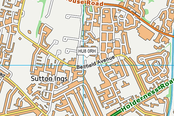 HU8 0RH map - OS VectorMap District (Ordnance Survey)