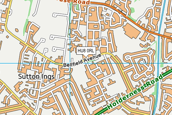 HU8 0RL map - OS VectorMap District (Ordnance Survey)