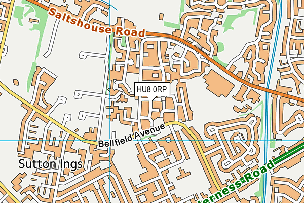 HU8 0RP map - OS VectorMap District (Ordnance Survey)