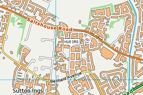 HU8 0RS map - OS VectorMap District (Ordnance Survey)