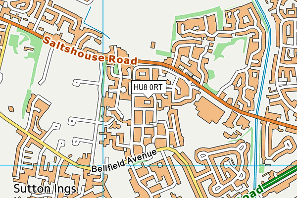 HU8 0RT map - OS VectorMap District (Ordnance Survey)