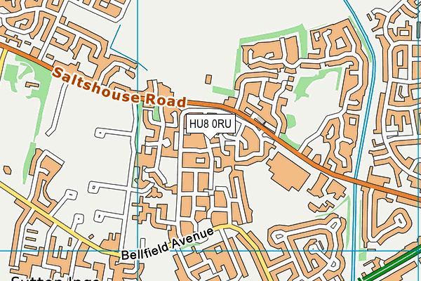 HU8 0RU map - OS VectorMap District (Ordnance Survey)