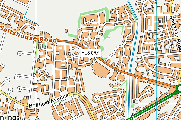 HU8 0RY map - OS VectorMap District (Ordnance Survey)