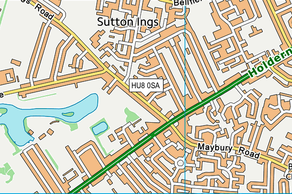 HU8 0SA map - OS VectorMap District (Ordnance Survey)