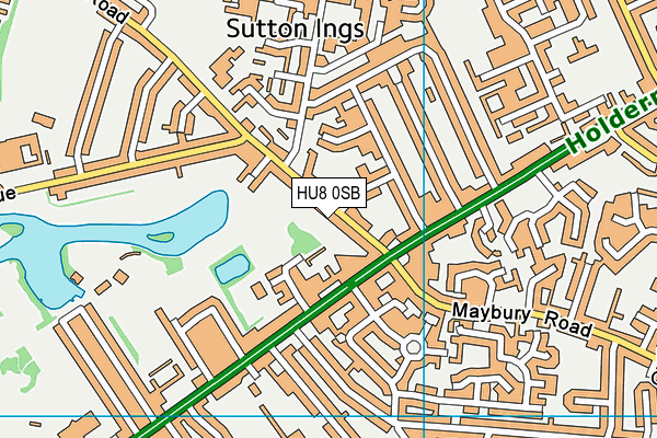 HU8 0SB map - OS VectorMap District (Ordnance Survey)