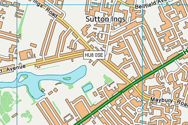 HU8 0SE map - OS VectorMap District (Ordnance Survey)