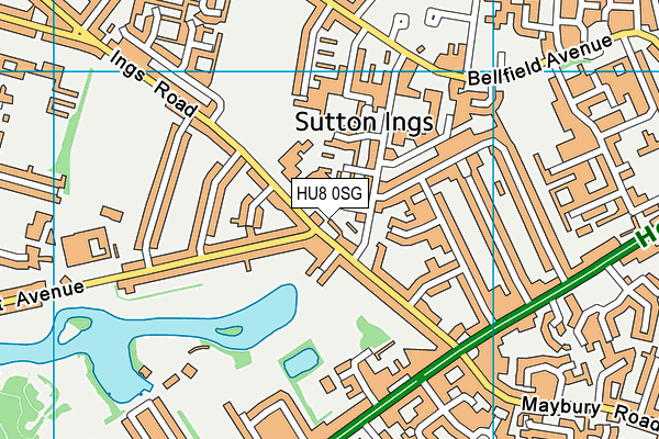 HU8 0SG map - OS VectorMap District (Ordnance Survey)