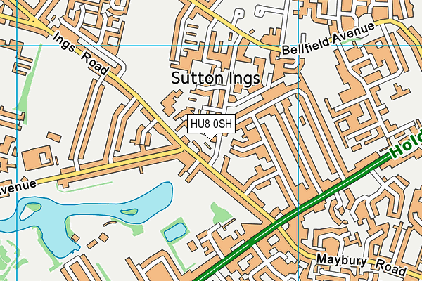 HU8 0SH map - OS VectorMap District (Ordnance Survey)