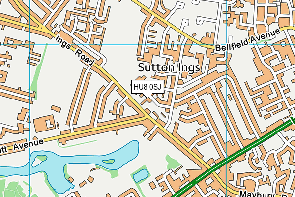 HU8 0SJ map - OS VectorMap District (Ordnance Survey)